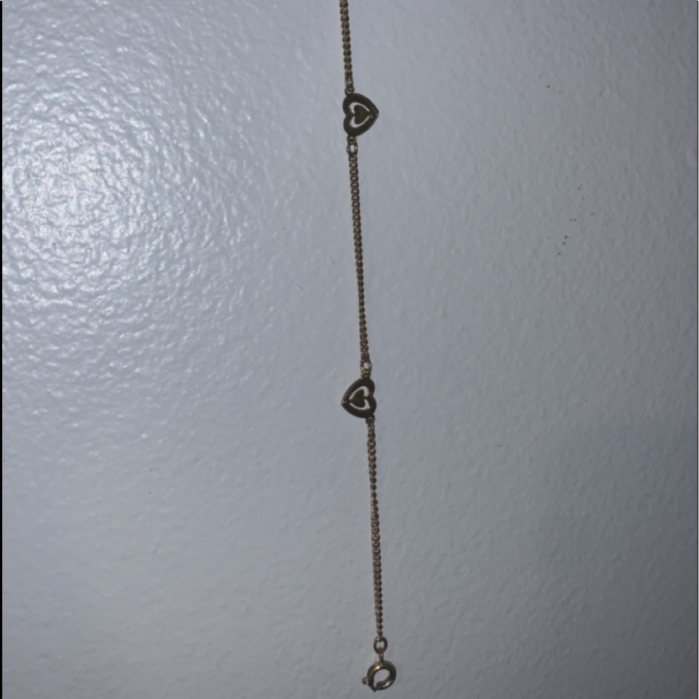 Gold heart anklet